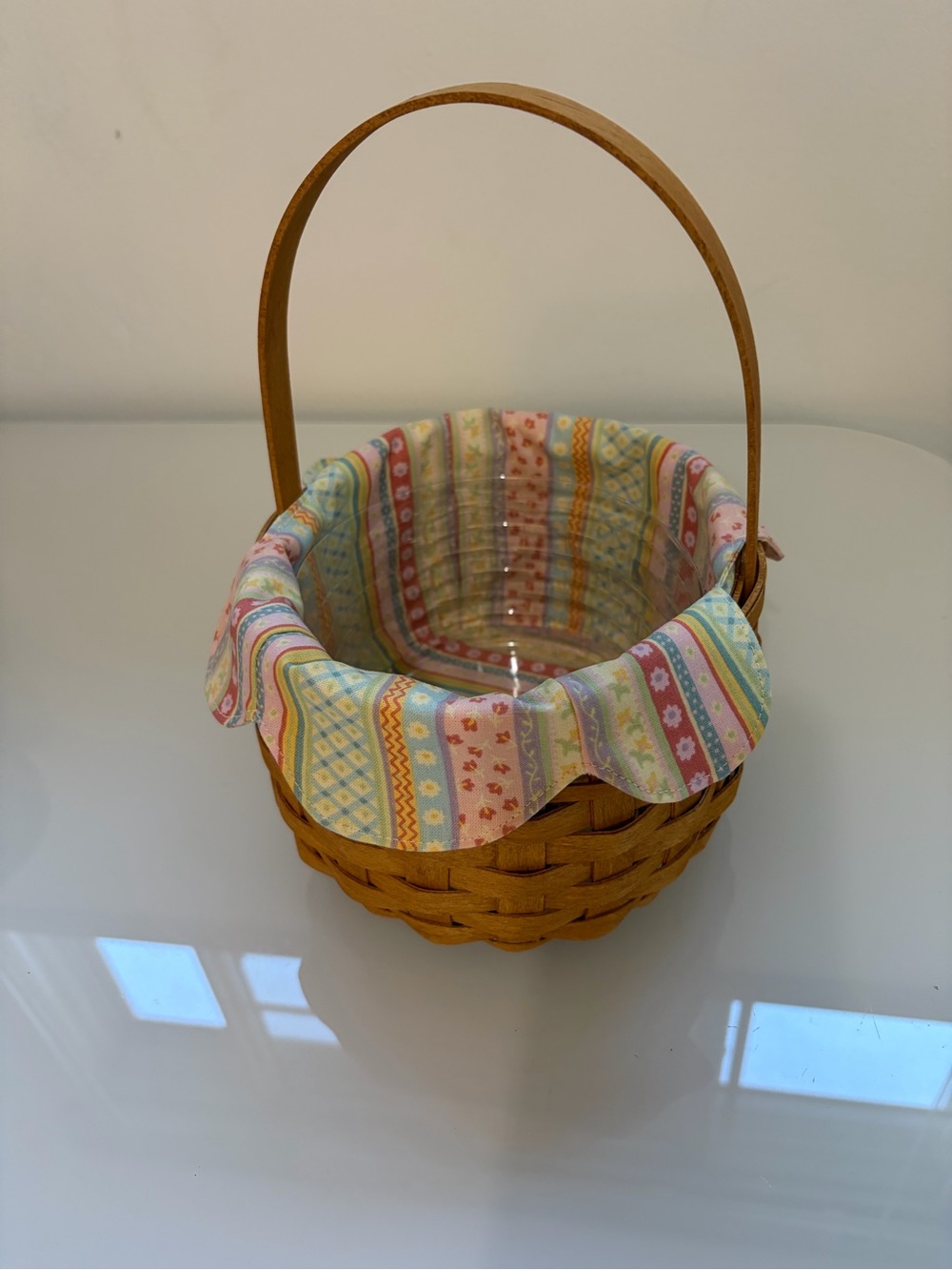 Longaberger 2008 Woven Easter Basket with Multicolor Pastel Liner